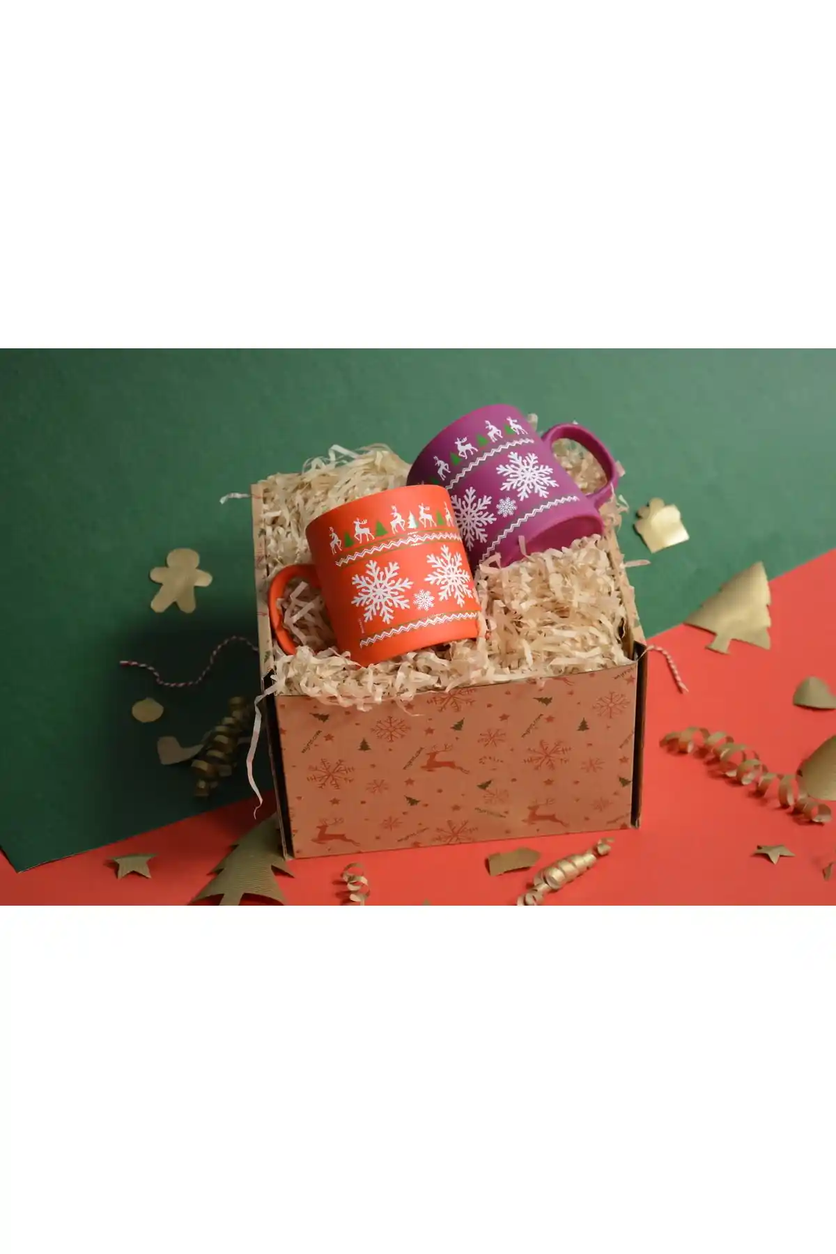 Myros Yılbaşı Temalı Karşılıklı Kahve Keyfi Seti - Estetik ve Dayanıklı Seramik Tasarım