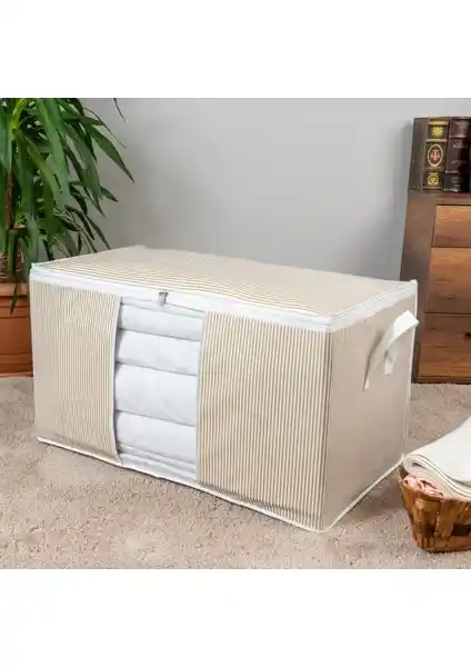 Nacarev Büyük Boy Pencereli Çizgi Desen Baskılı Yastık Yorgan Düzenleyici Hurç