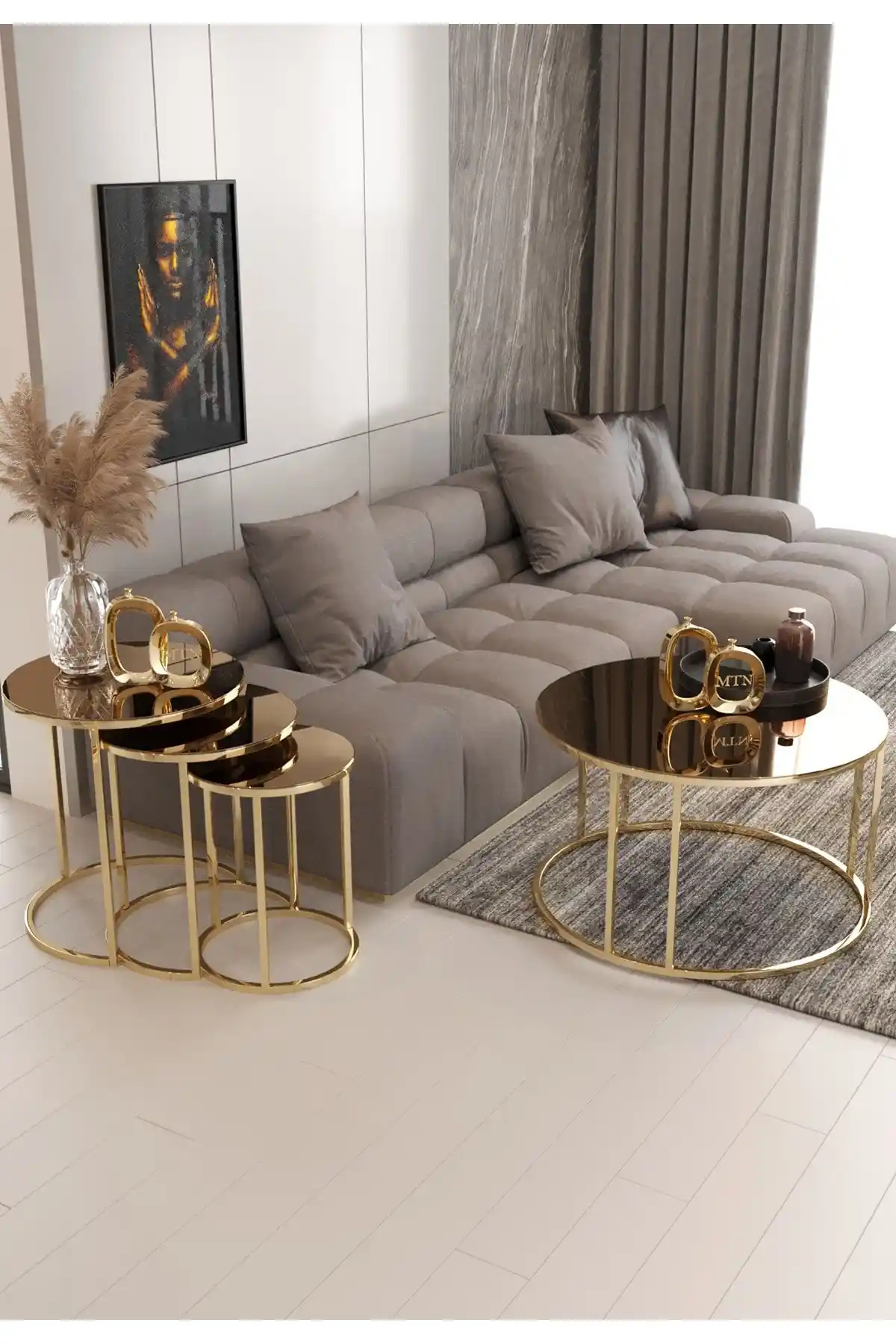 Nies Aksesuar Armoni 4'lü Zigon ve Orta Sehpa Seti Modern Şıklık ve Dayanıklılık