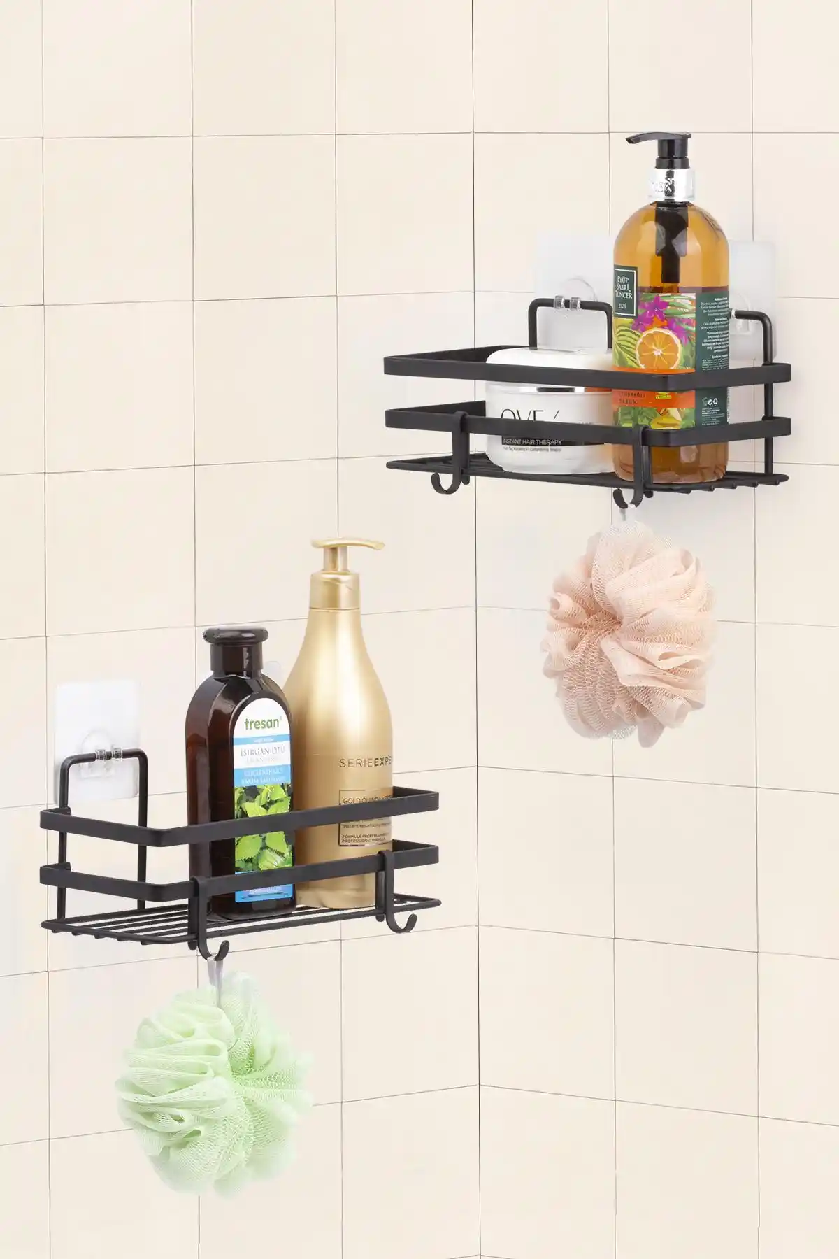 Okyanus Home Magic Fix Siyah Lamalı Banyo Rafları: Kolay Montaj ve Şık Tasarım