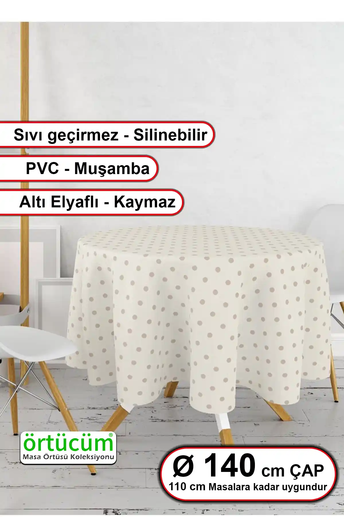 Örtücüm Yuvarlak Krem Kahve Puantiyeli PVC Masa Örtüsü Detaylı İnceleme ve Kullanım İpuçları