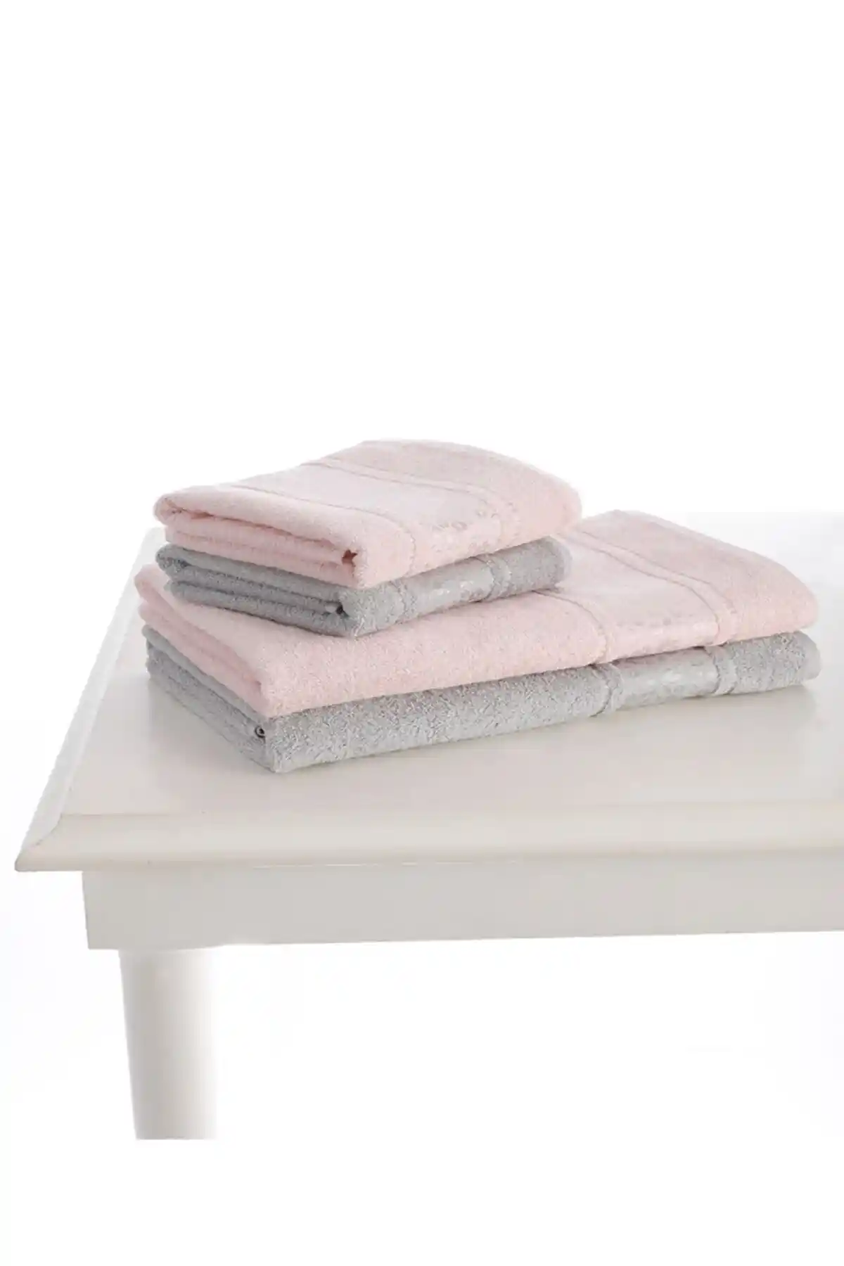 Özdilek Camellia Best Set Hamam Takımı Gri Pembe Modern ve Şık Banyo Dekorasyonu İçin