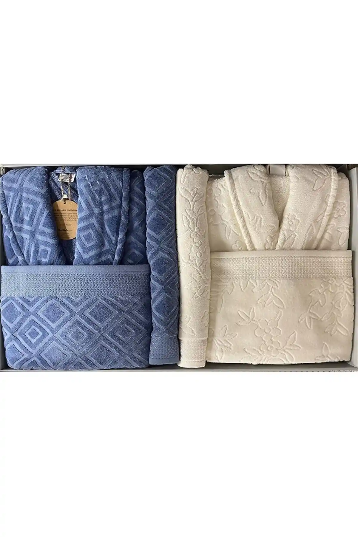 Özdilek Pastoral Aile Bornoz Takımı: Şık ve Konforlu Pamuklu Setler