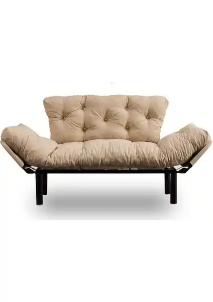 Pafu Nitta İkili Yataklı Koltuk Krem Renkli Modern ve Çok Fonksiyonlu Mobilya