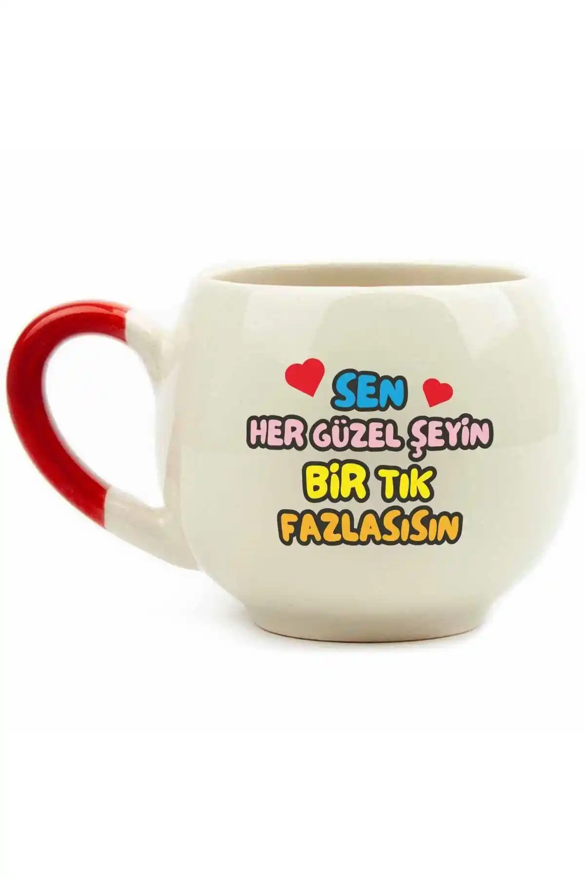 Palto Tasarım Krem Parlak Balon Kupa Modern ve Şık Seramik İçim Deneyimi