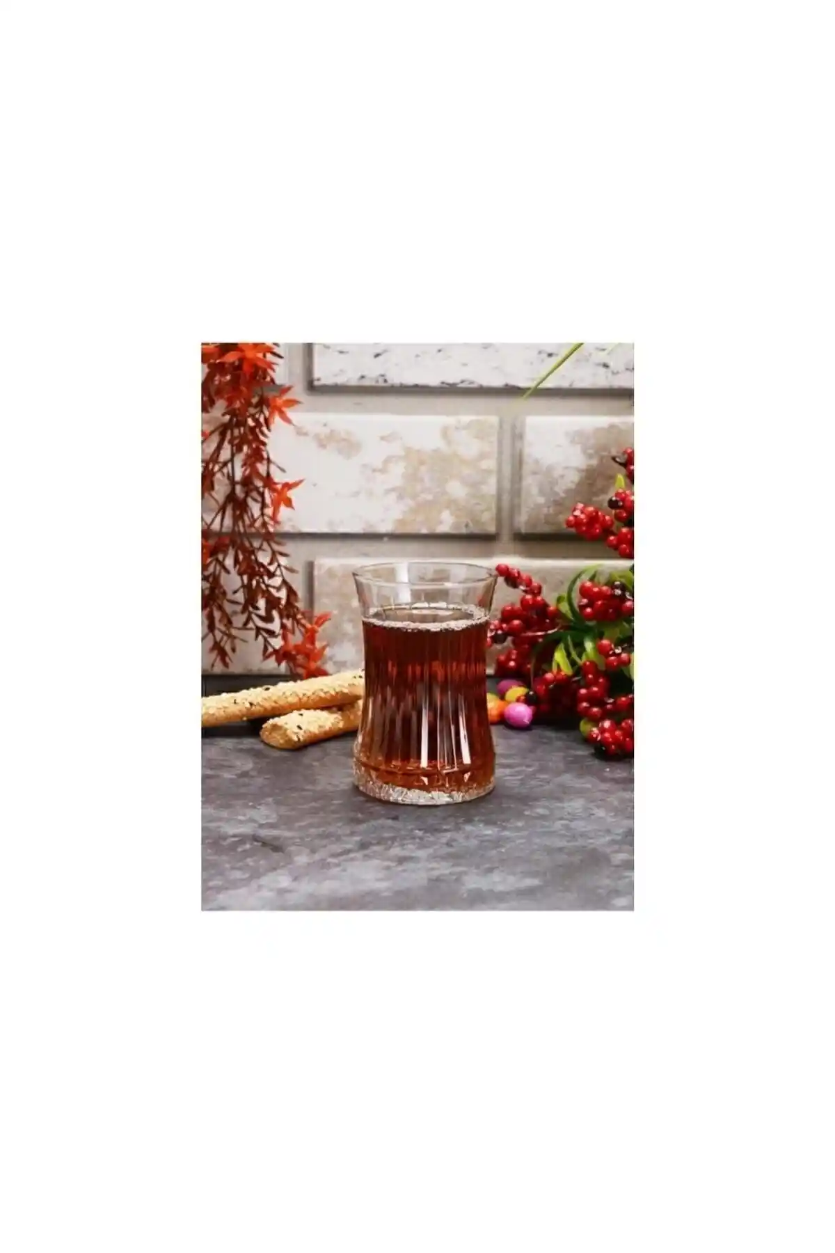 Paşabahçe 12 Parça Elysia Çay Takımı Seti Şeffaf Cam ve Riva Tabaklarıyla Zarif Sunum