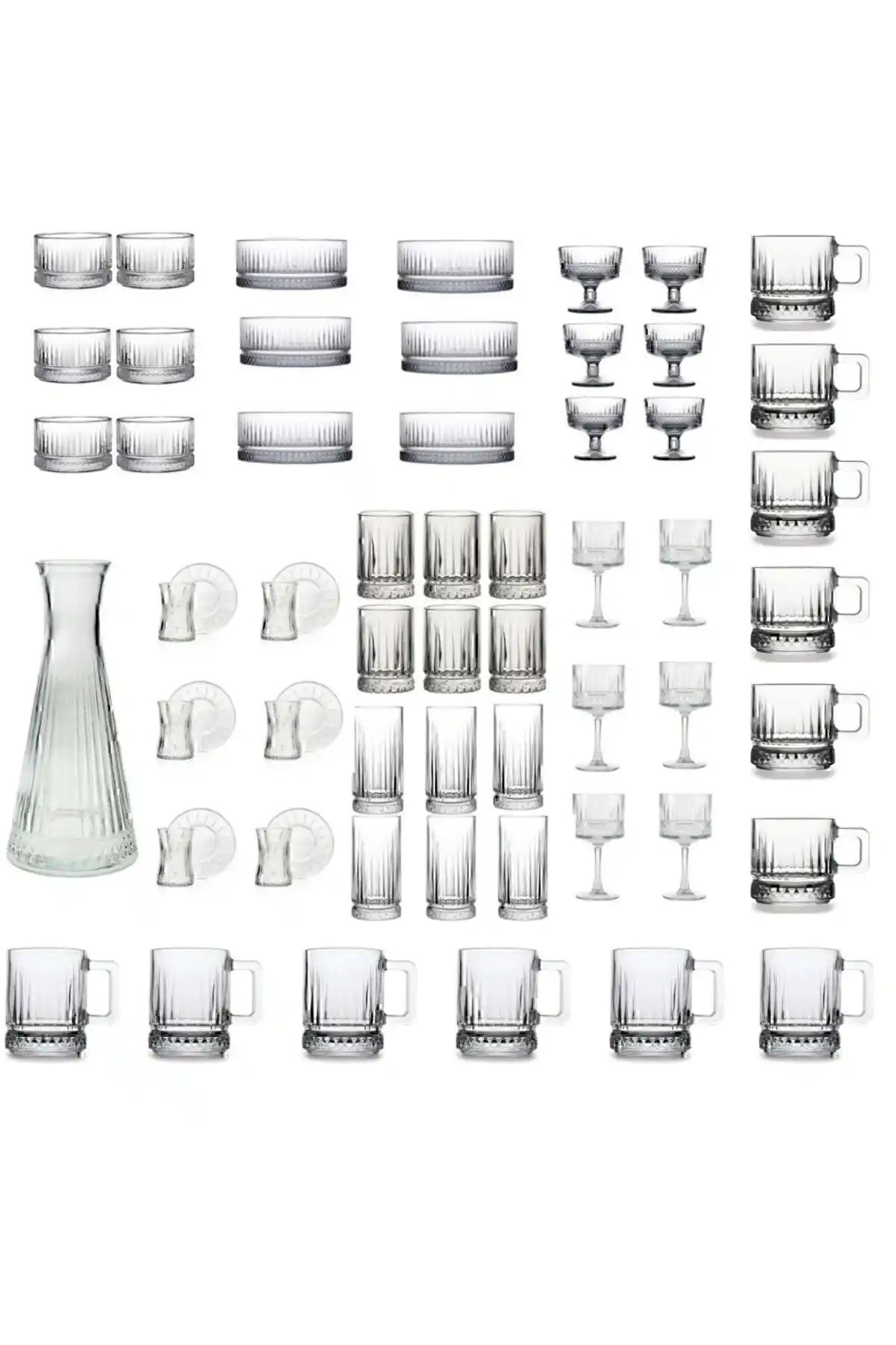 Paşabahçe Elysia 61 Parça Bardak ve Sunum Seti Şıklık ve Fonksiyonelliğin Birleşimi