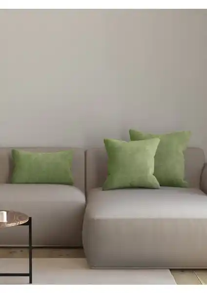 Pastel Kadife Dokulu Zeytin Yaprağı Rengi Kırlent Kılıfı Estetik ve Fonksiyonel Tasarım