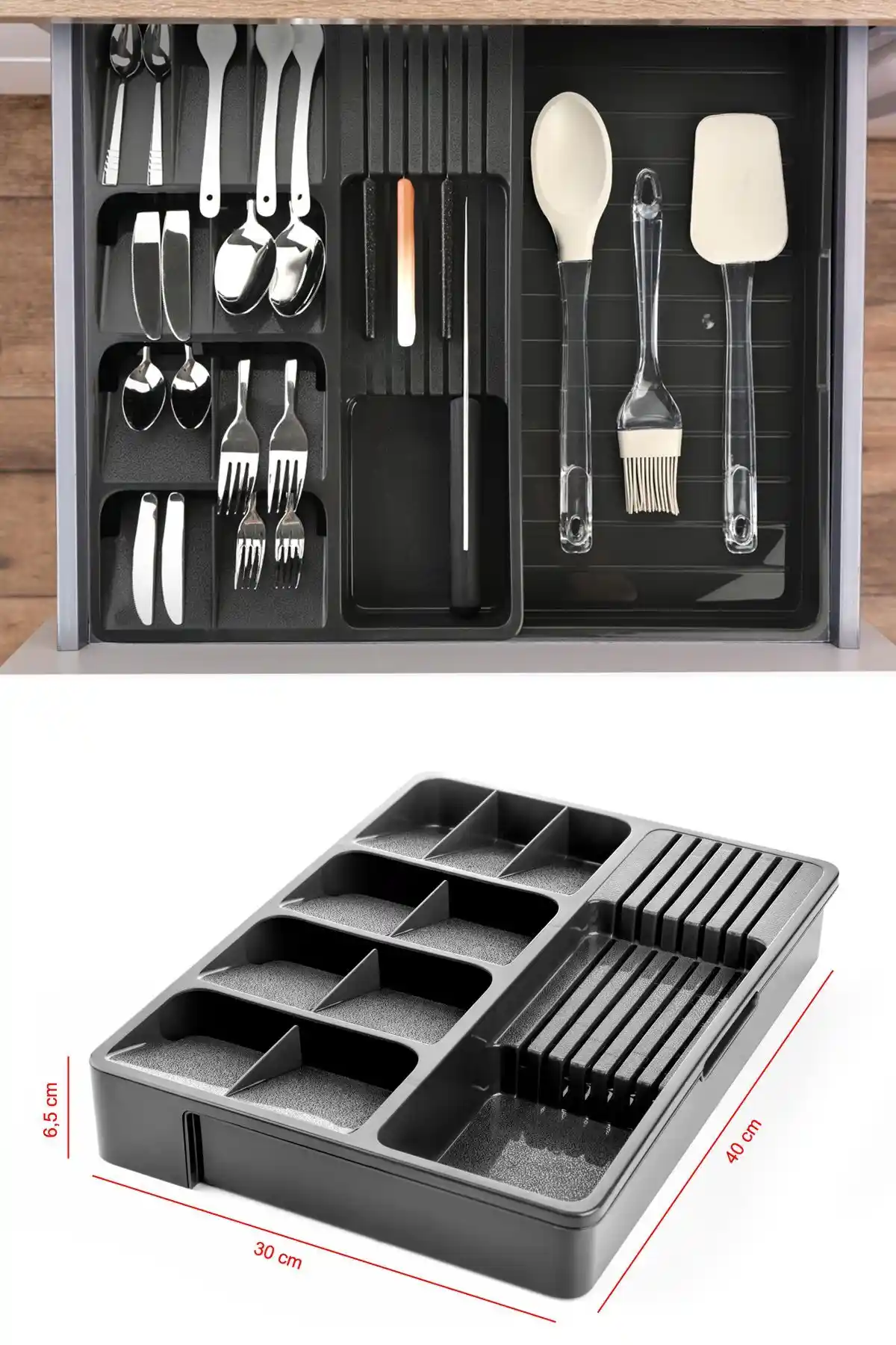 Pazarika Maxi Ayarlanabilir Kayar Kızaklı Çekmece İçi Kaşıklık ve Bıçaklık Ürün Özellikleri