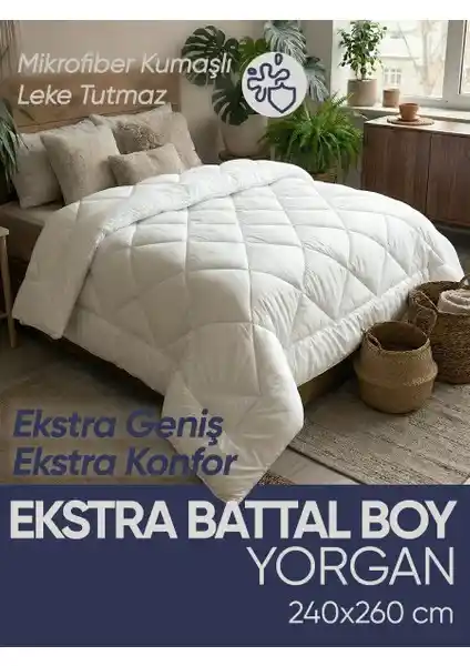 Piyes Home Mikrofiber Kumaşlı Extra Battal Boy Yorgan ile Konfor ve Isı Yalıtımı Sağlayın