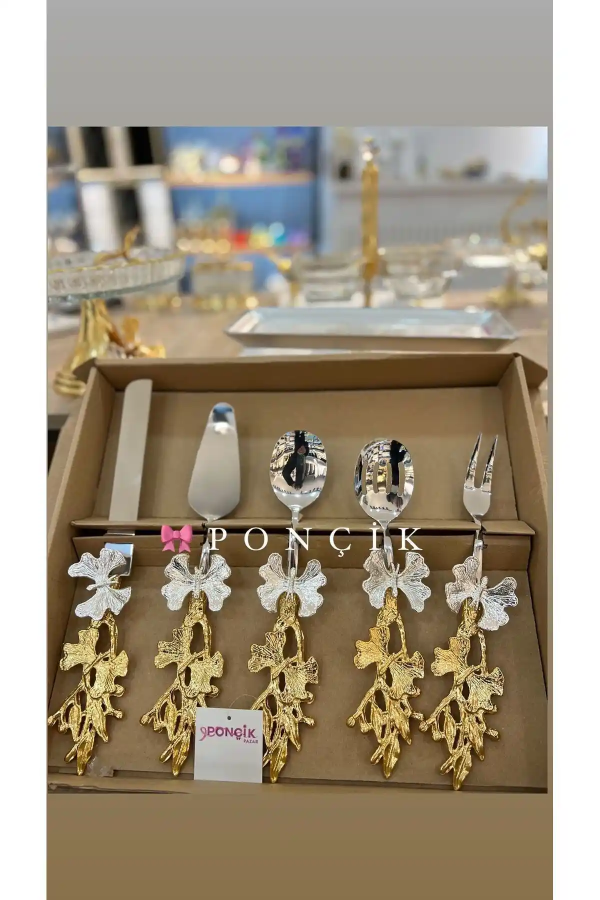 Poncikpazar 5'li Kelebek Model Sunum Servis Seti Şık ve Dayanıklı Mutfak Aksesuarı