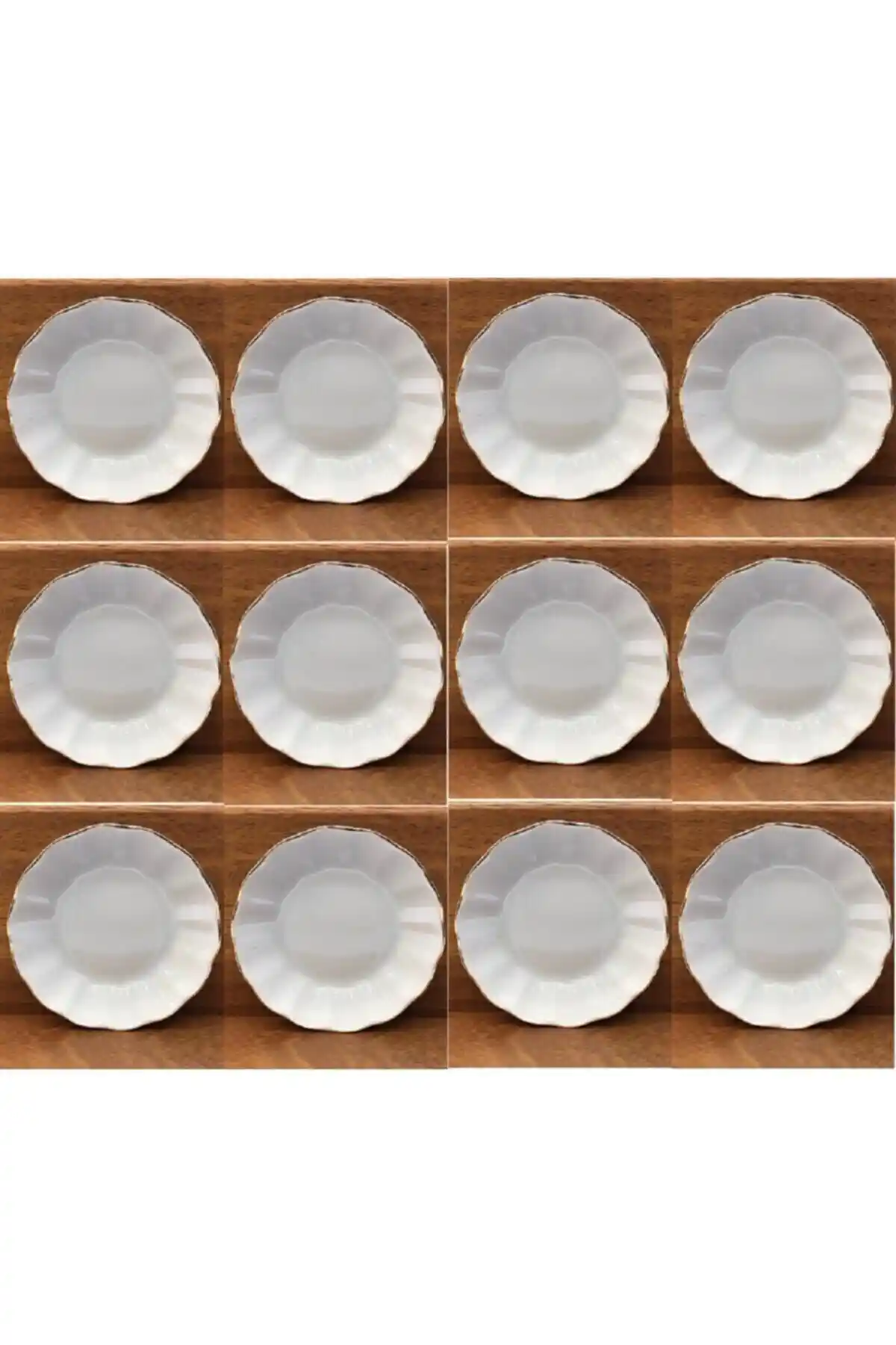 Porland Porselen Çay Tabak Seti 12'li Klasik Tasarım ve Dayanıklı Malzeme ile Şık Sofralar