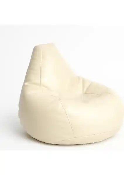 Pufumo Deri Armut Koltuk Krem Modern ve Dayanıklı İç Dış Mekan Oturma Ürünü