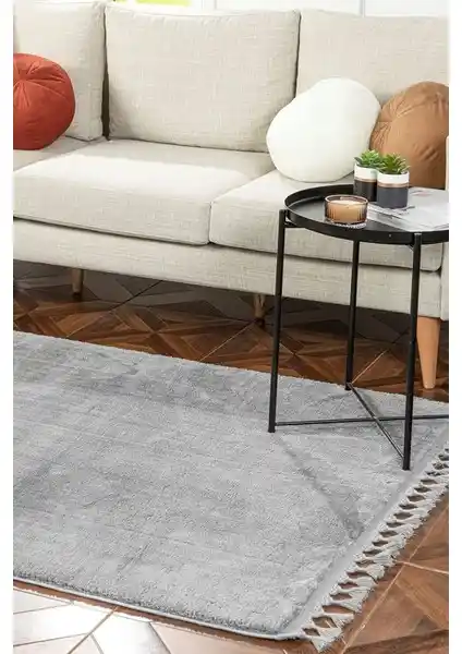 Saraz Halı Comfort Puffy Peluş Halı Gri - Modern Tasarım ve Uzun Ömürlü Kullanım