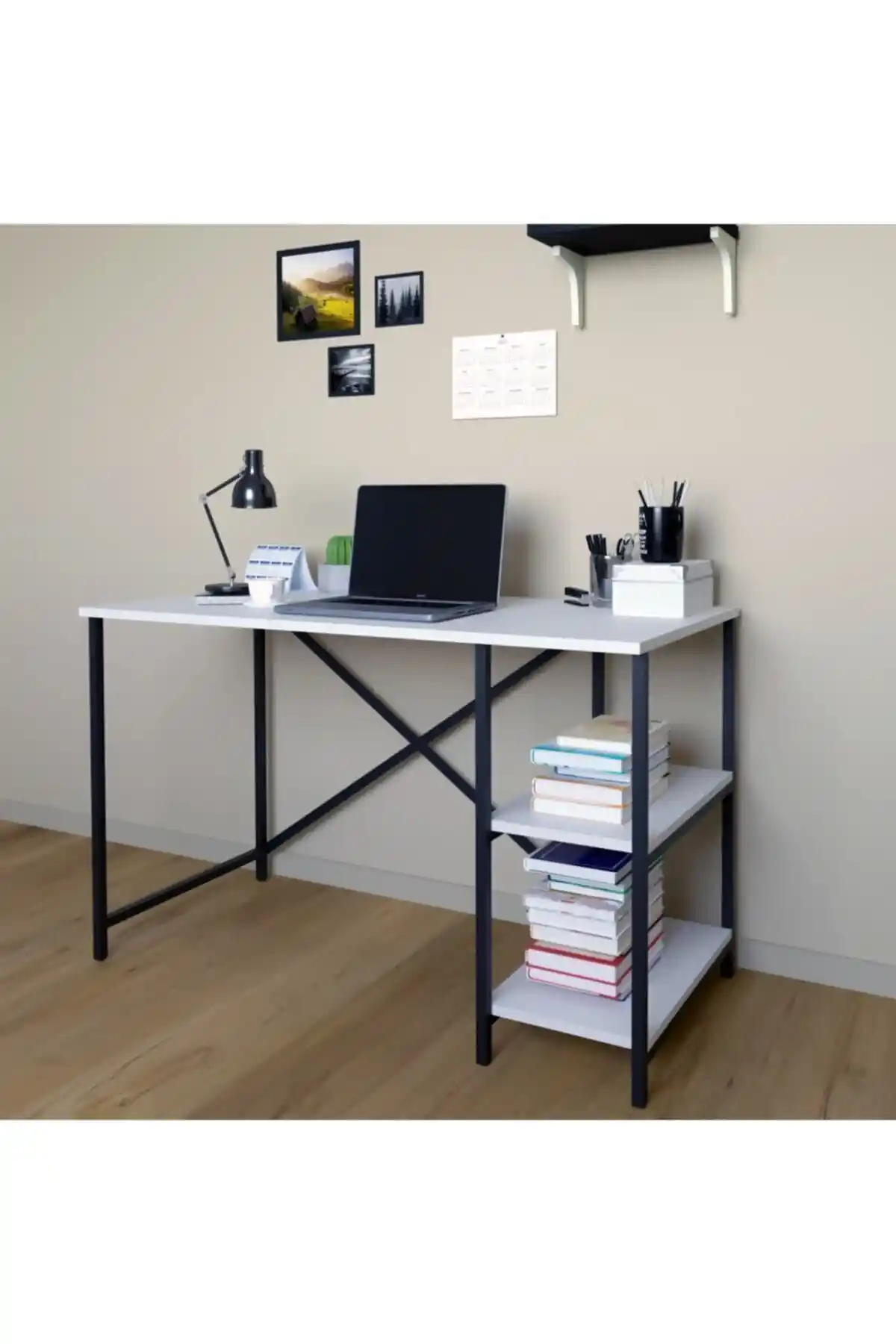 Tabo ODİNA 2 Raflı Metal Çalışma Masası Beyaz: Modern Tasarım ve Dayanıklılık Özellikleri