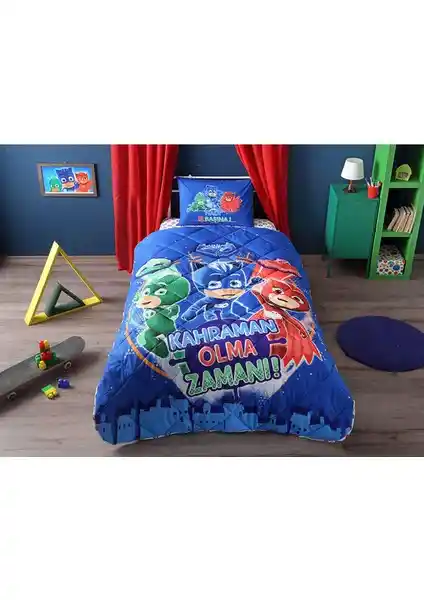 Taç Pj Masks Pamuk Yorgan Seti Çocuklar İçin Renkli ve Konforlu Uyku Deneyimi