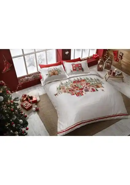 Taç Santa Çift Taraflı Saten Nevresim Takımı - Şık ve Dayanıklı Yatak Dekorasyonu