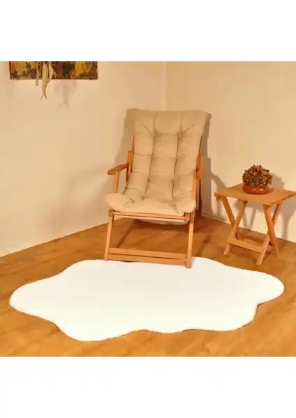 Tappeto Rex Tavşanı Dekoratif Peluş Post Beyaz Modern ve Dayanıklı Tasarım