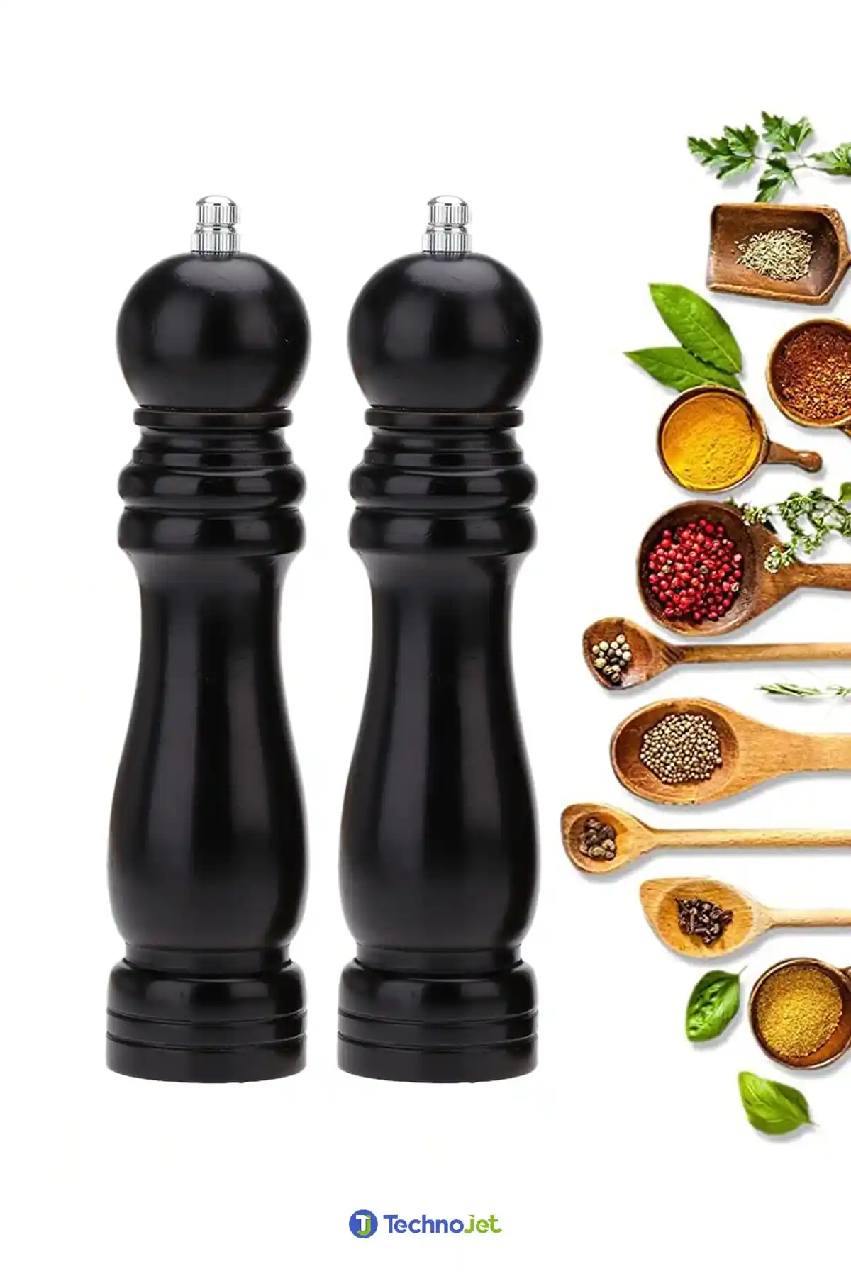 Technojet 2li Karabiber Tuz Kahve Baharat Öğütücü Seti Estetik ve Fonksiyonellik Bir Arada