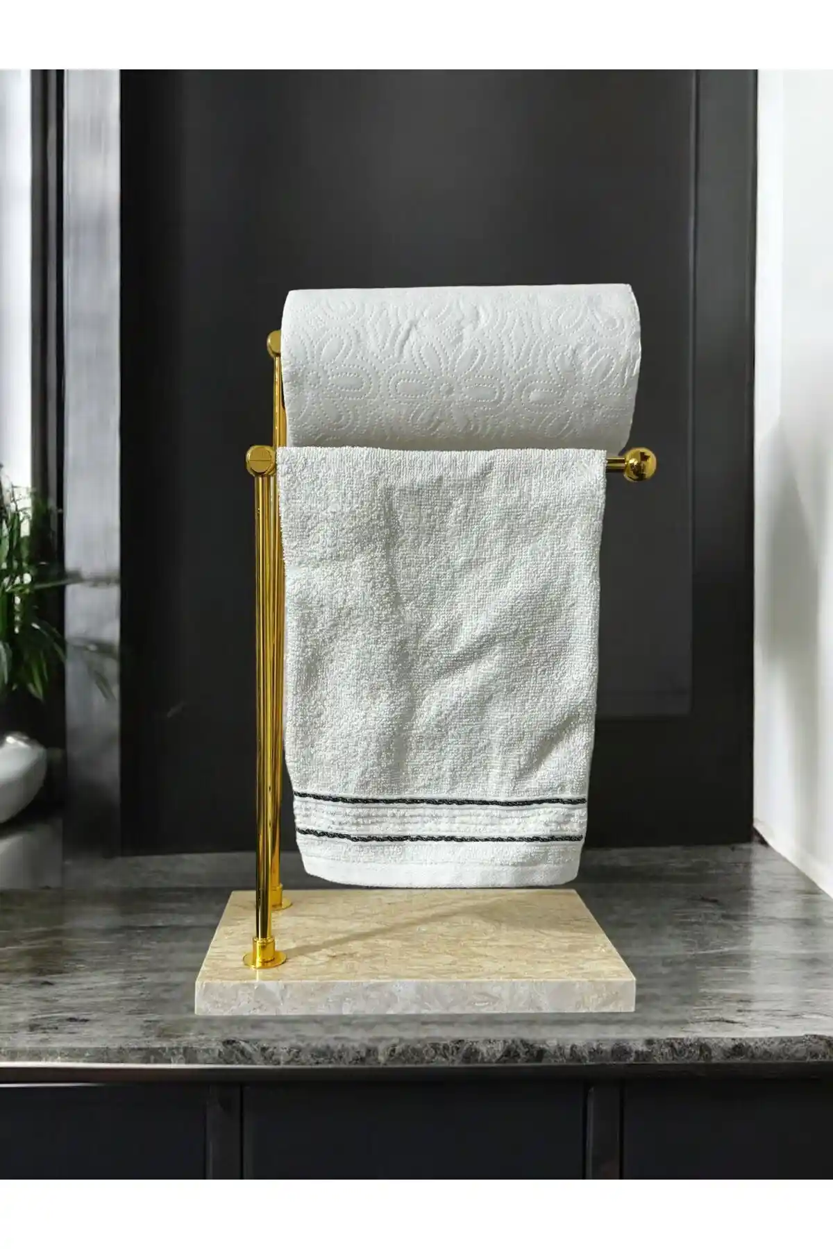 THK STORE Mermer Ayaklı Metal Banyo El Havluluk ve Kağıt Havluluk Standı İnceleme ve Kullanıcı Yorumları