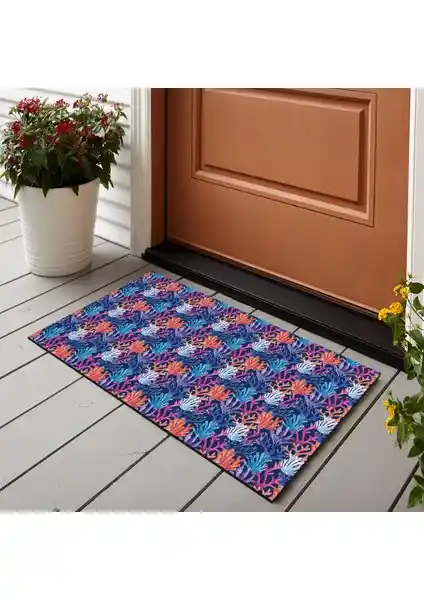 Vagonik Deniz Yaz Desenli Dijital Baskılı Çok Amaçlı Kapı Paspası Modern ve Dayanıklı Tasarım