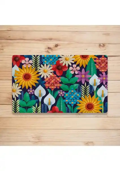 Vagonik Geometrik Çiçek Desenli Dijital Baskılı Çok Amaçlı Kapı Paspası Özellikleri ve Kullanım Alanları