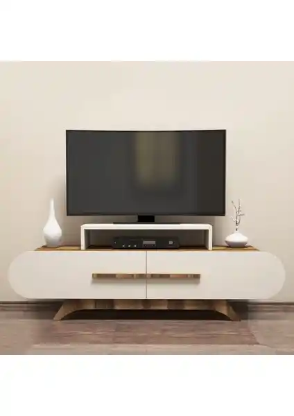 Variant Concept Rose TV Ünitesi Ceviz ve Ekru Renkli Modern Tasarım ve Dayanıklı Malzeme Özellikleri