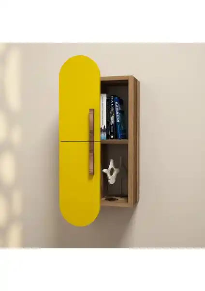 Variant Rose Duvar Rafı Ceviz ve Sarı Renk Seçenekleriyle Modern Tasarım