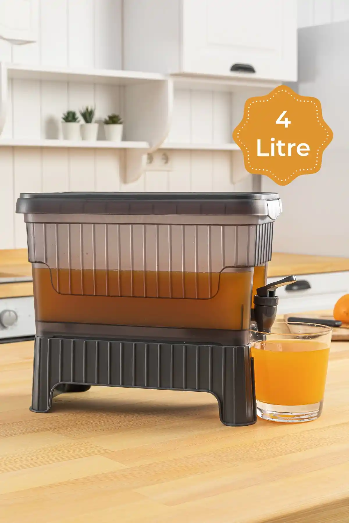 Vienev 4 Litre Su ve Limonata Sebili Antrasit Modern ve Dayanıklı Tasarım