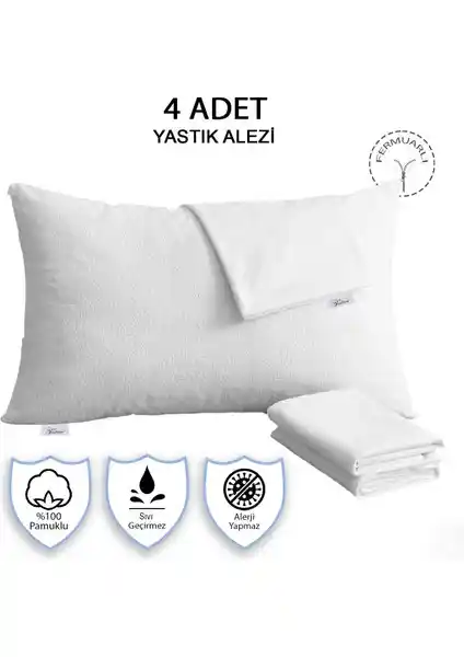 Vionel Home Pamuklu Sıvı Geçirmez Yastık Alezi 4'lü Set Konfor ve Koruma Sağlar