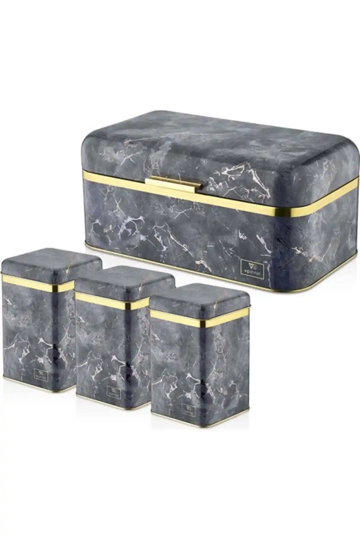 Vip Ahmet VP-244 Mermer Dikdörtgen 4'lü Ekmeklik Seti Modern ve Dayanıklı Mutfak Aksesuarı