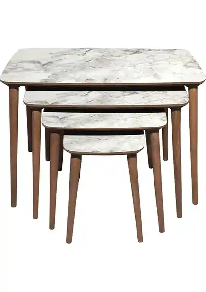 Vovvahome Luci Dörtlü MDF Ahşap Zigon Sehpa Seti Modern ve Şık Tasarım