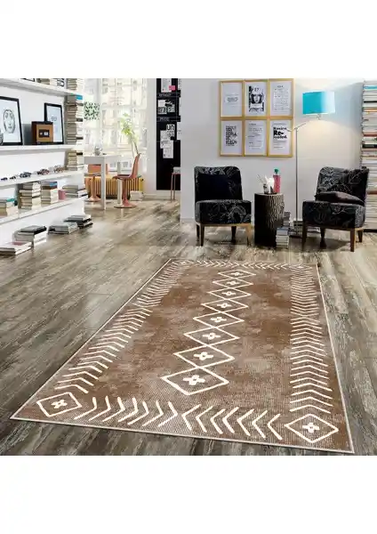 West Home Dijital Baskılı Kaymaz Taban Salon Halısı Modern Tasarım ve Pratik Kullanım
