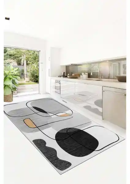 West Home Yıkanabilir Kaymaz Leke Tutmaz Modern Salon ve Mutfak Halısı 75-90 karakter