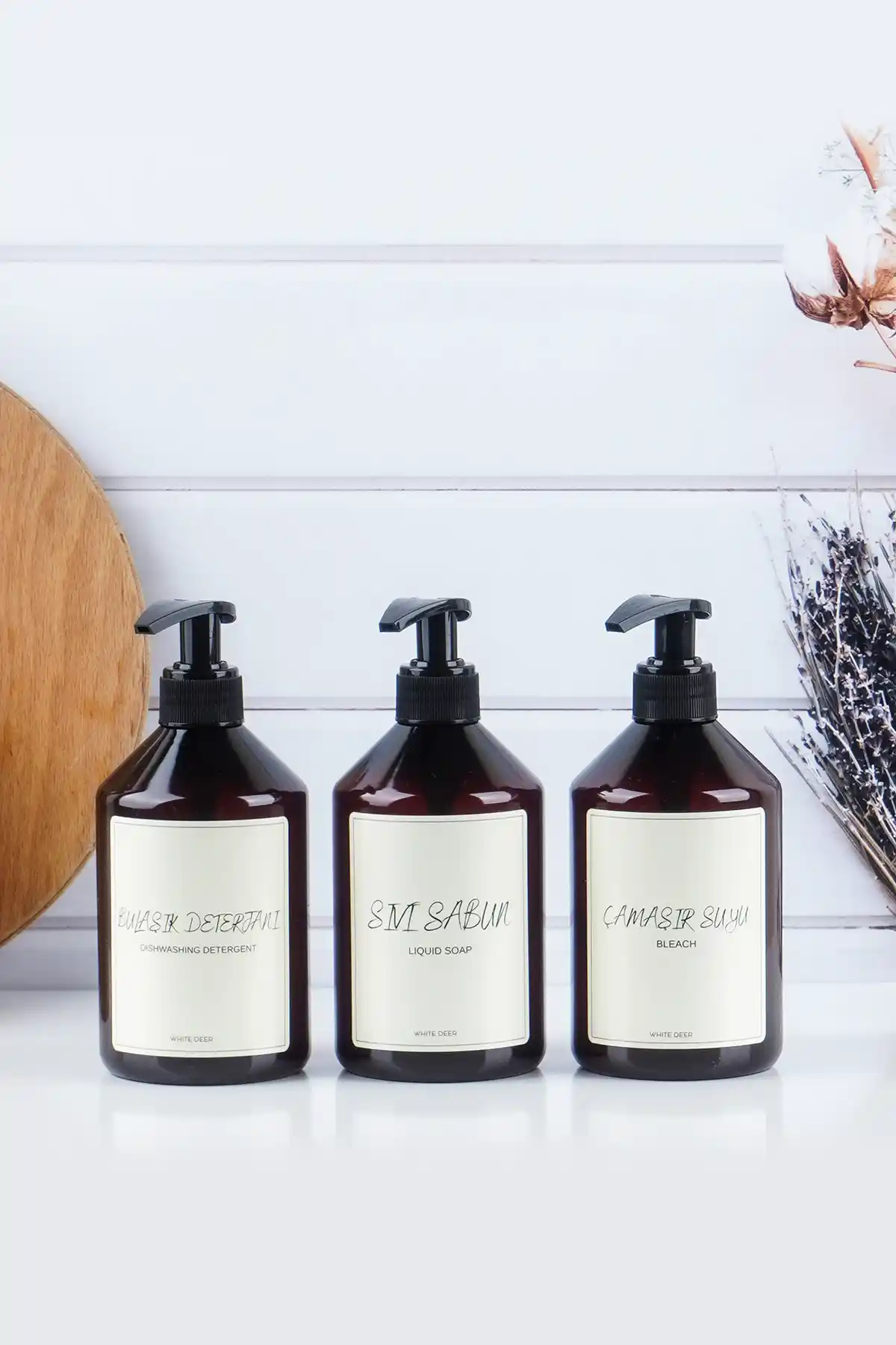 WHITE DEER Amber Düzenleyici Seti: Mutfak ve Banyo İçin Şık ve Dayanıklı Çözüm