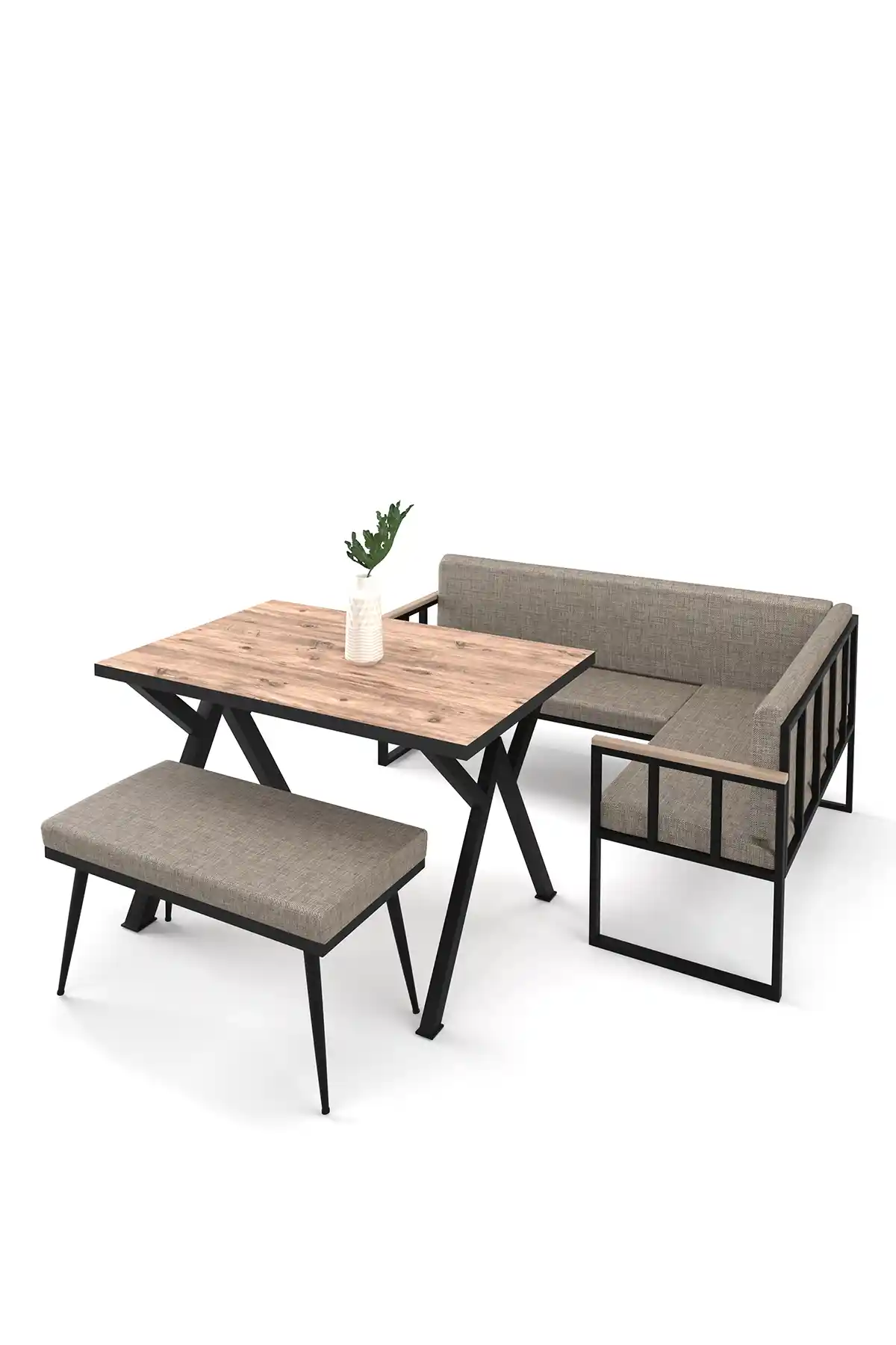 Wood House Polen Mutfak Köşesi Takımı Modern ve Şık Tasarımıyla Ev Dekorasyonuna Uyum Sağlar