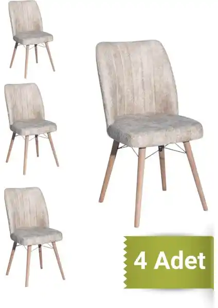 Yafes Kare Gold 4'lü Modern Ahşap ve Metal Oturma Grubu Mutfak ve Restoran Kullanımı