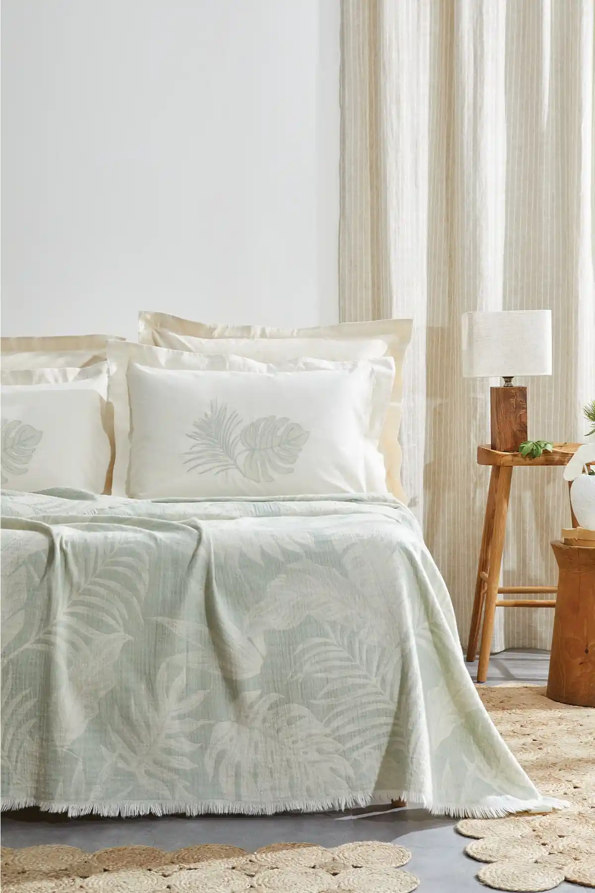 Yataş Belinda Çift Kişilik Müslin Pike Takımı Doğal Renkler ve Şık Tasarım