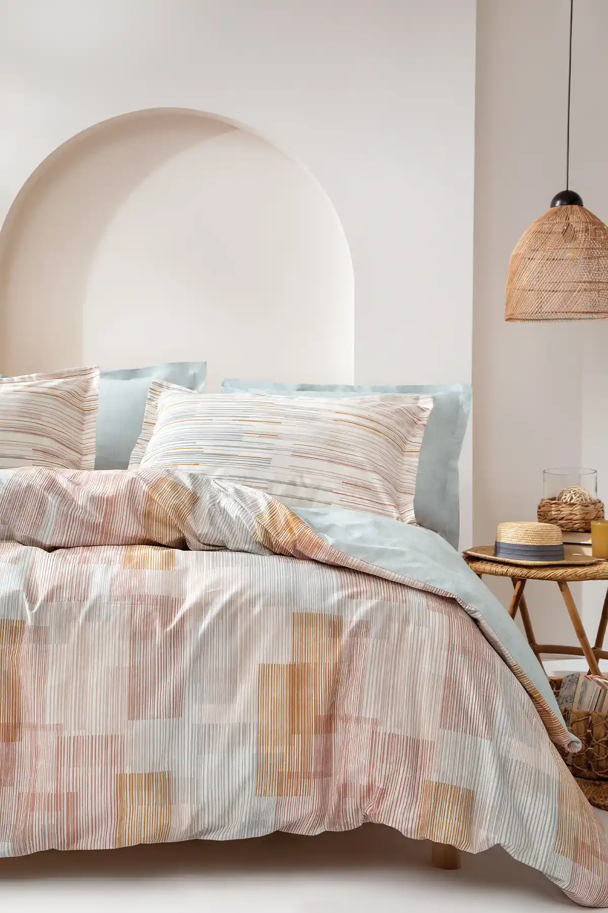 Yataş Dales Çift Kişilik Ranforce Nevresim Seti - Estetik ve Dayanıklılık Sunan Vintage Tasarım