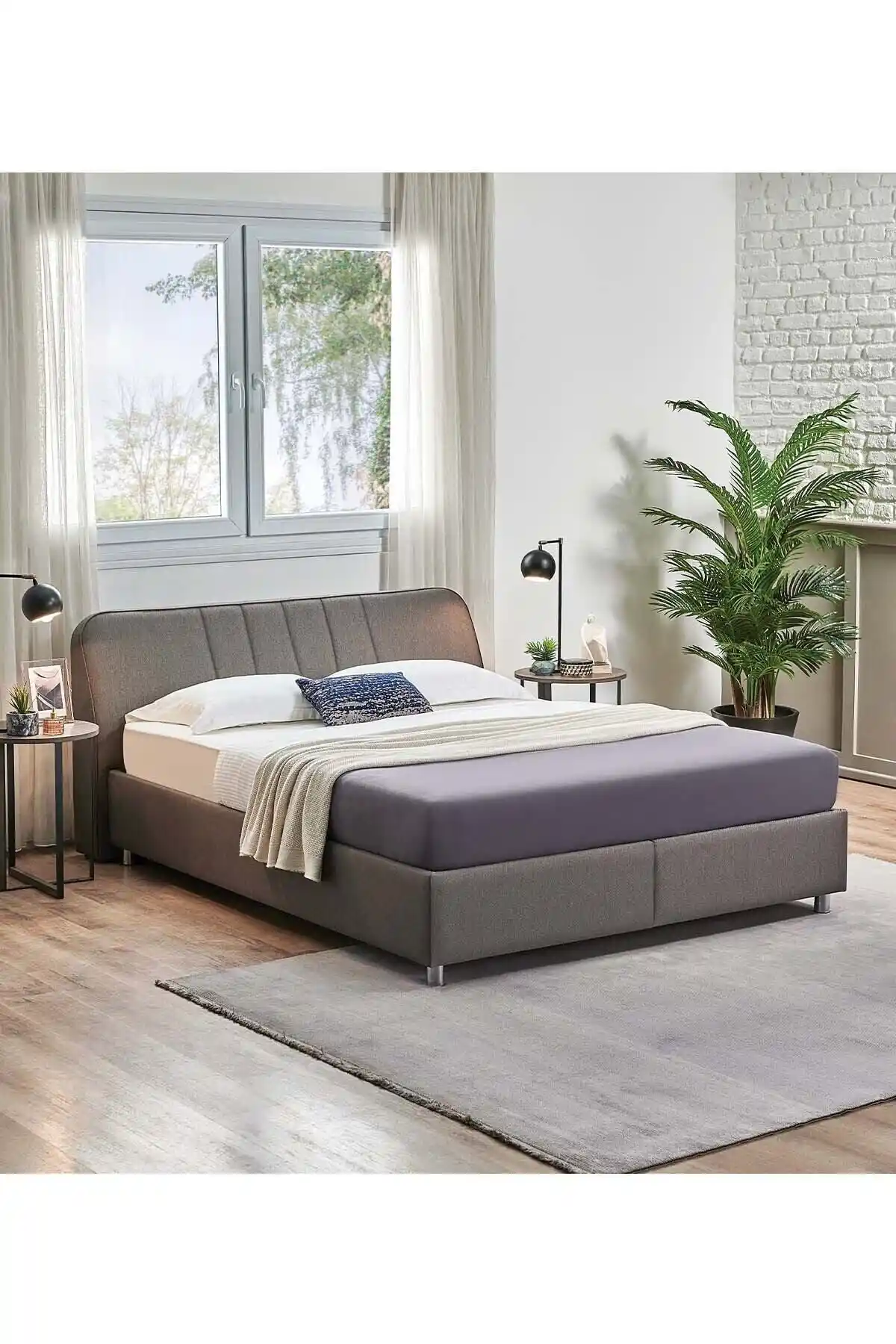 Yataş Petit Başlık Somni Baza Seti Antrasit Modern Yatak Odası Çözümü