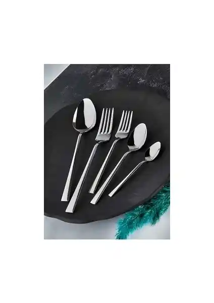 Zagori 6 Kişilik 30 Parça Paslanmaz Çelik Düz Model Yemek Takımı Günlük ve Davetler İçin