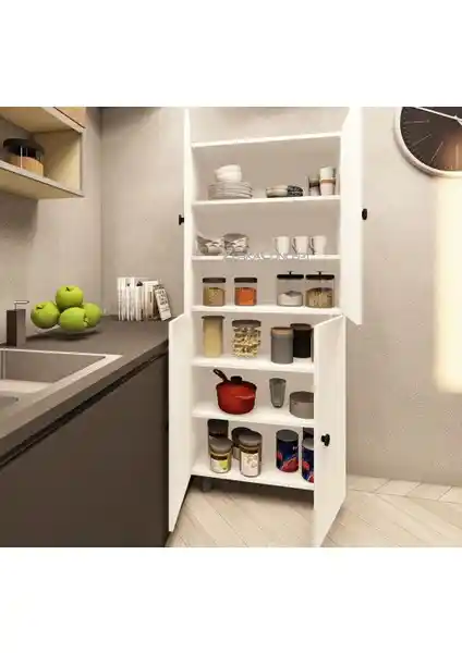 Zerka Concept MDF 6 Raflı Çok Amaçlı Dolap Modern ve Dayanıklı Depolama Çözümü