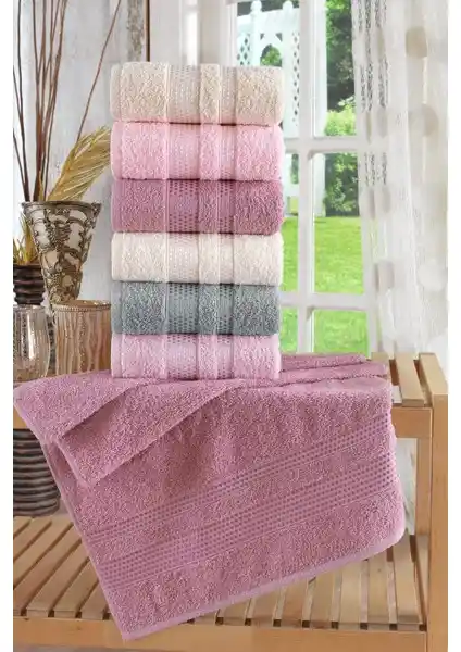 Zeynep Tekstil Stars Antibakteriyel 6'lı Havlu Seti Yüksek Kalite ve Hızlı Kuruma Özelliğiyle