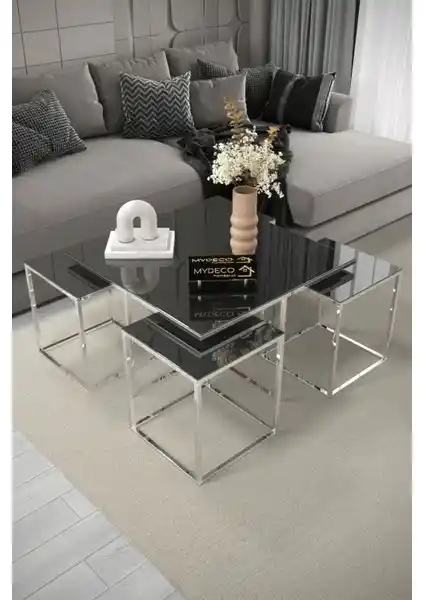 Zeytun Metal Kare Pizza Orta Sehpa Modern Tasarım ve Dayanıklılık Özellikleri