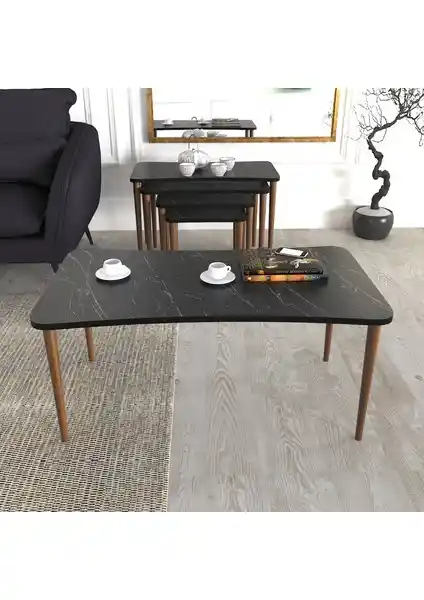 Zuesse Dizayn Aleyna Serisi Sehpa Seti Modern ve Şık Tasarımıyla Dekorasyonunuza Değer Katar