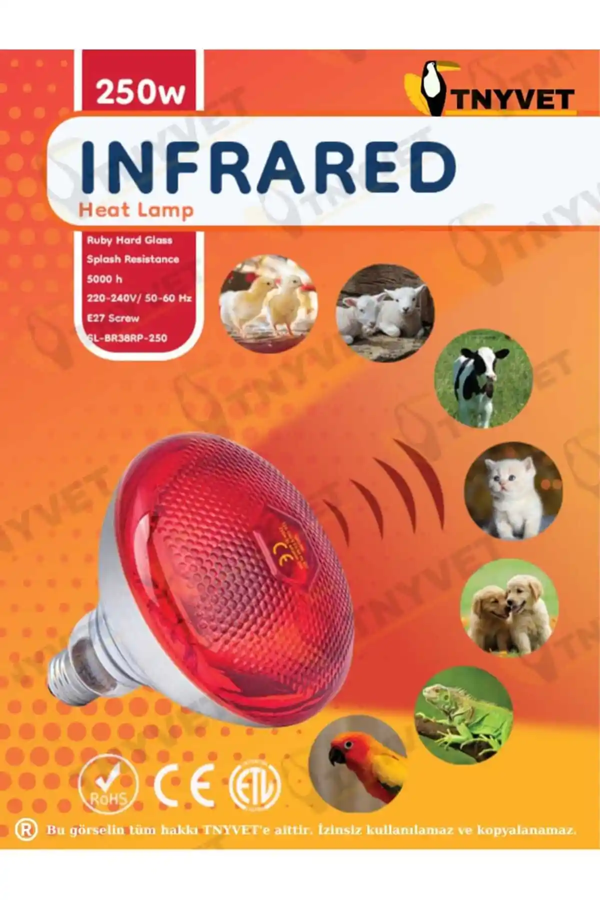 250 Watt Infrared Isıtıcı Lamba Seralar ve Hayvan Barınakları İçin Güvenilir Çözüm