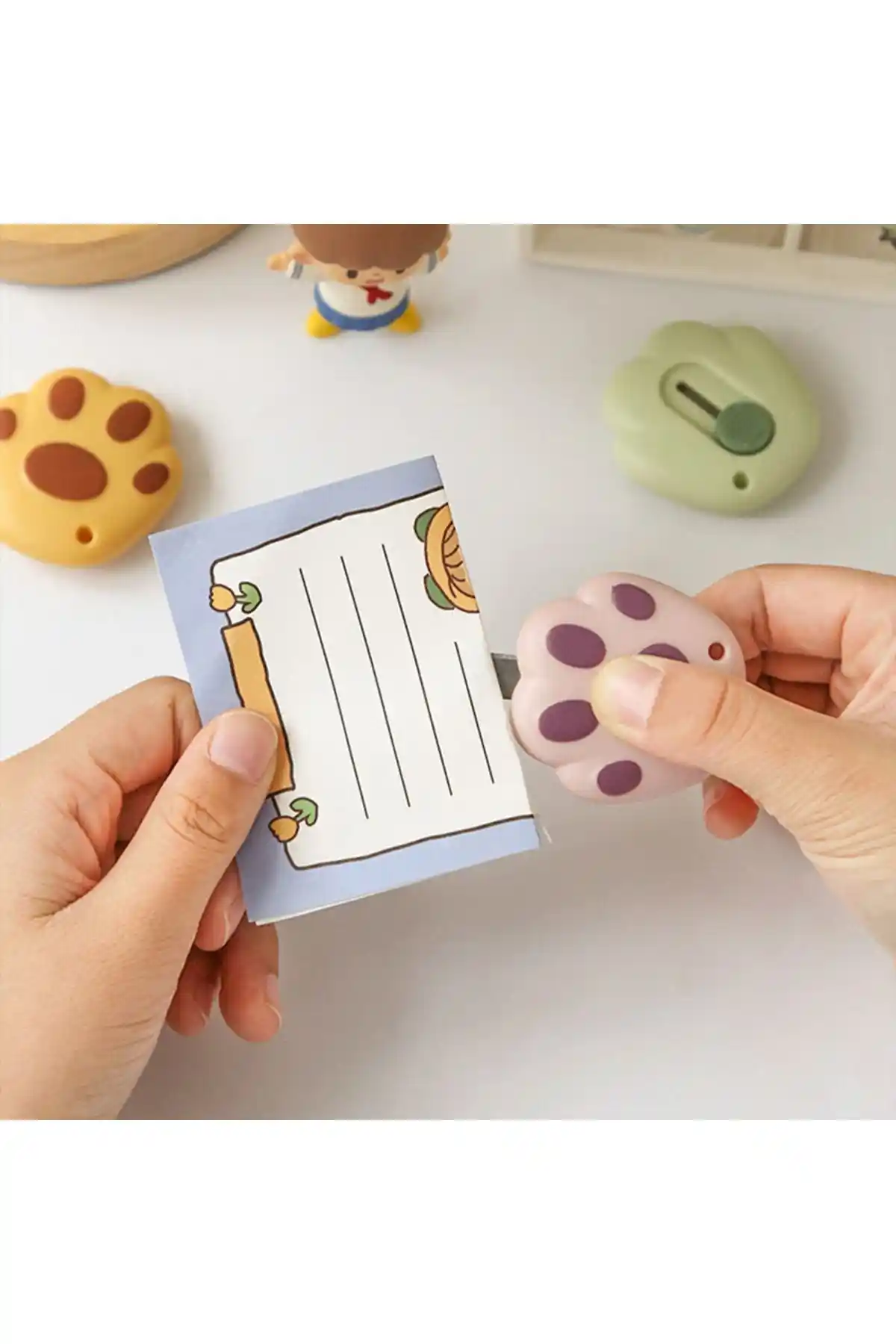 Adil Baba Minnoş Pati Tasarımlı Otomatik Mini Maket Bıçağı Güvenli ve Yaratıcı Kullanım İçin