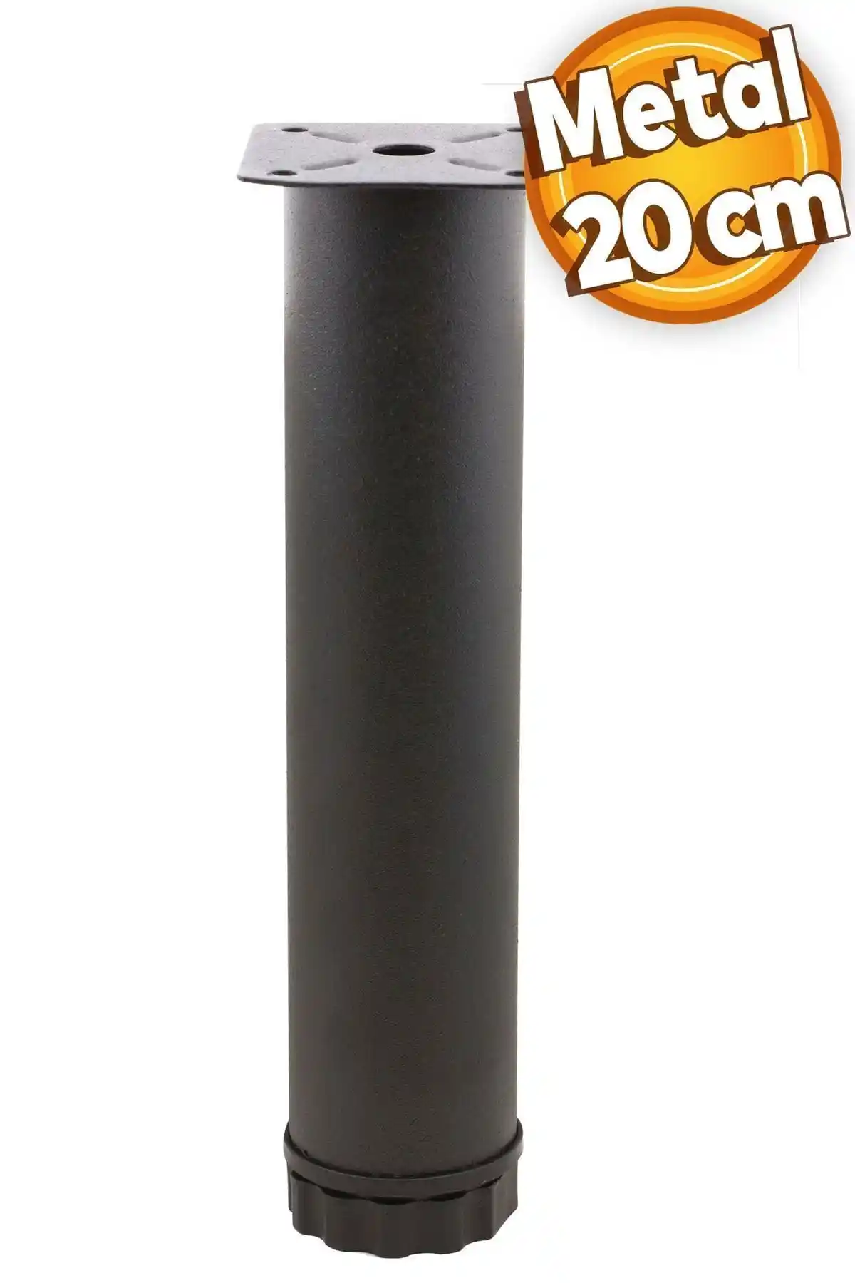 Akça Badem10 Metal Ayarlanabilir Mobilya Ayakları 20-22 cm Siyah Modern Tasarım