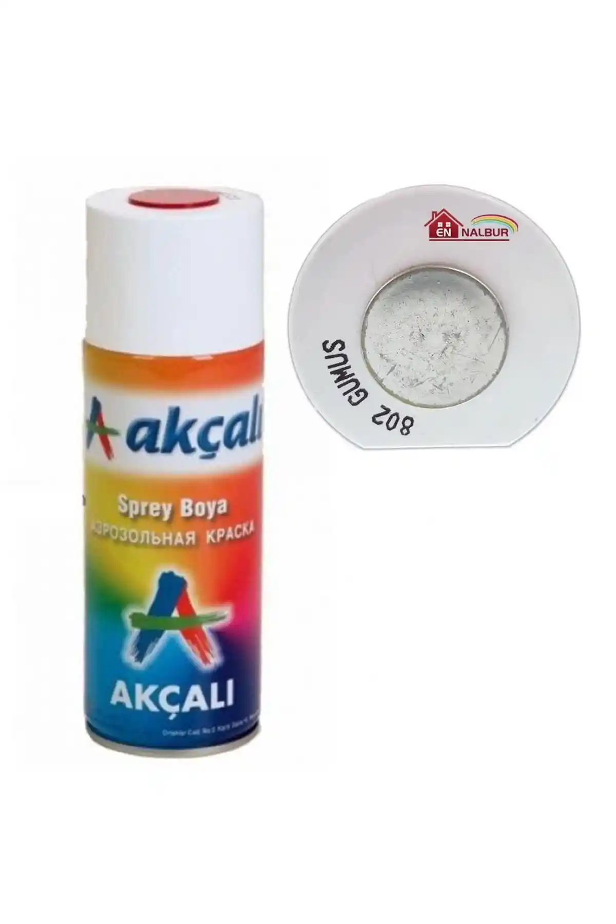 Akçalı Sprey Boya 400 ml Gü<müş> Renkli Endüstriyel ve Dekoratif Kullanım İçin