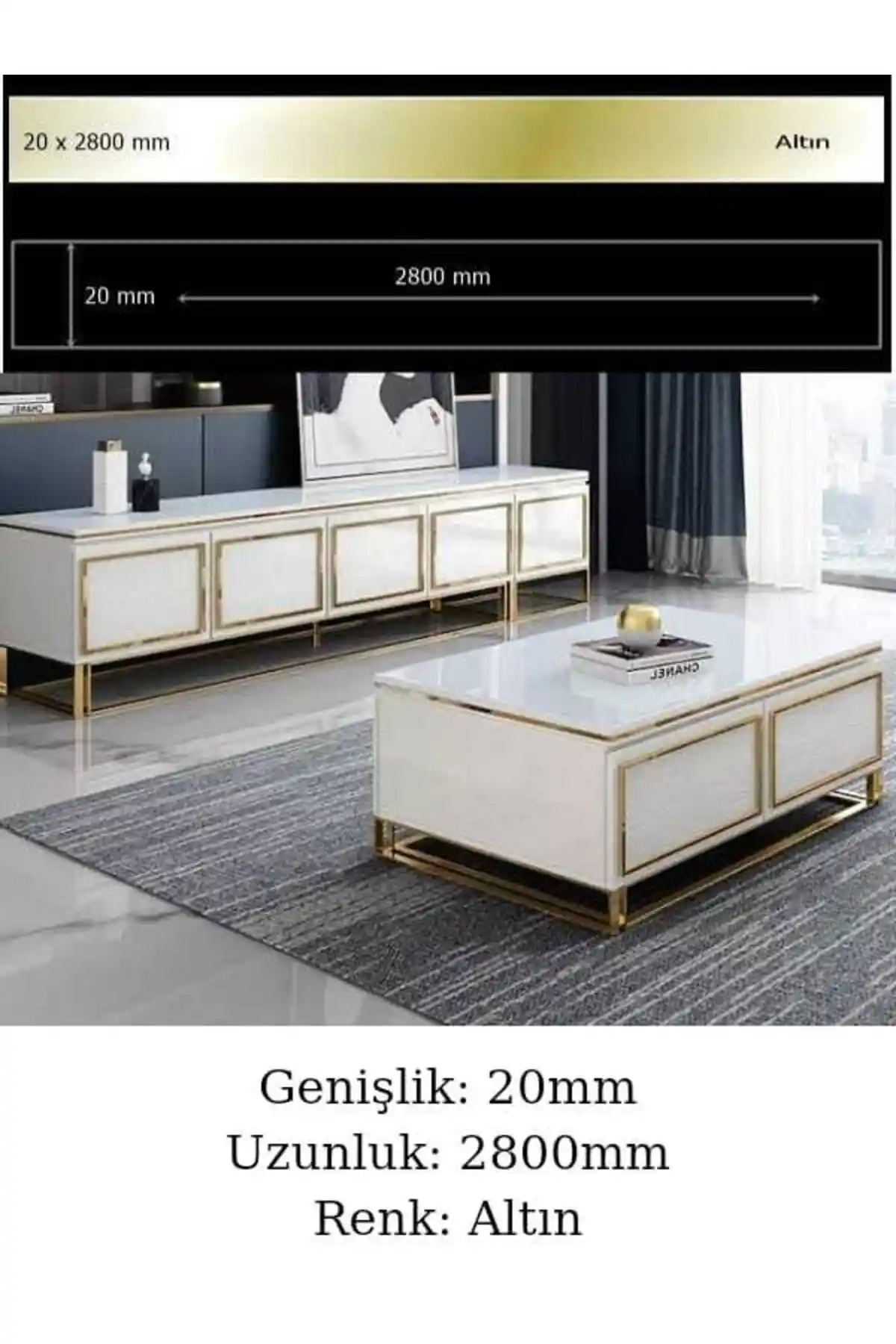 ARON HIRDAVAT Aynalı Pleksi Şerit 20mm Modern Dekorasyon Malzemeleri